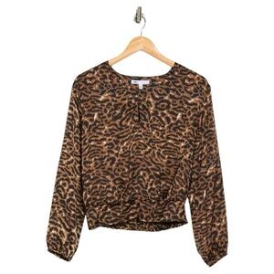 DR2 by Daniel Rainn Keyhole Long Sleeve
Matte Satin Top Large BLACK/brown NWT